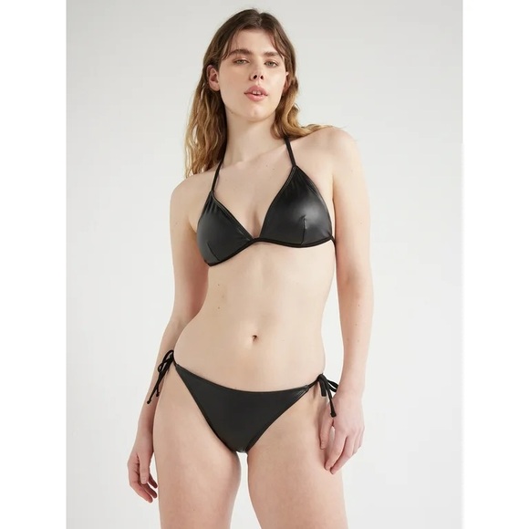 No Boundaries Faux Leather Bikini Swim Top - Picture 2 of 8